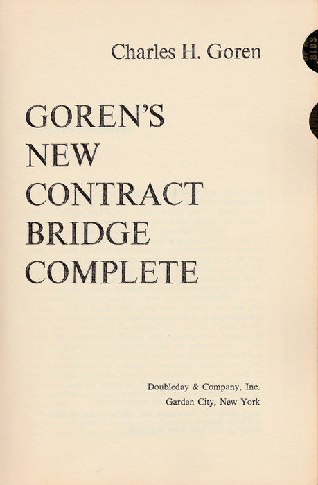Goren's New Contract Bridge Complete - Oskola Antikvárium