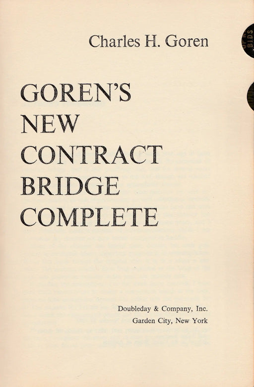 Goren's New Contract Bridge Complete - Oskola Antikvárium