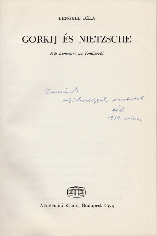 Gorkij és Nietzsche - Oskola Antikvárium