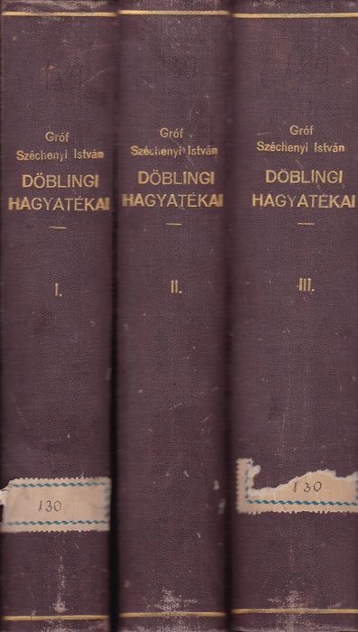 Gr. Széchenyi István döblingi irodalmi hagyatéka I - III. - Oskola Antikvárium