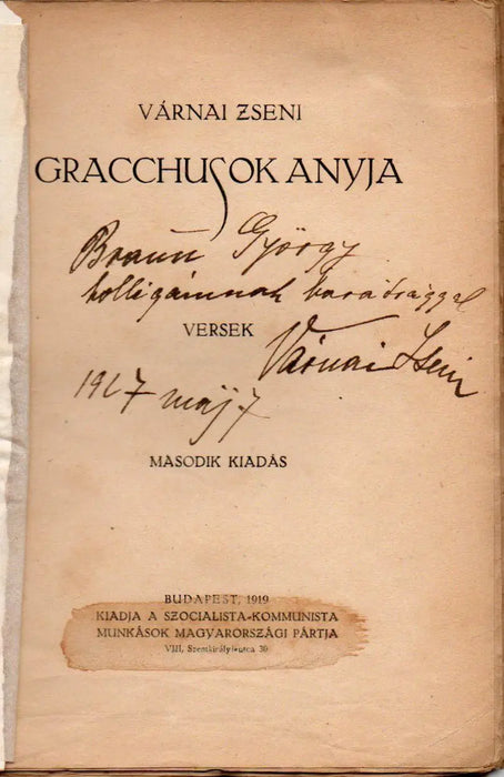 Gracchusok anyja - Oskola Antikvárium