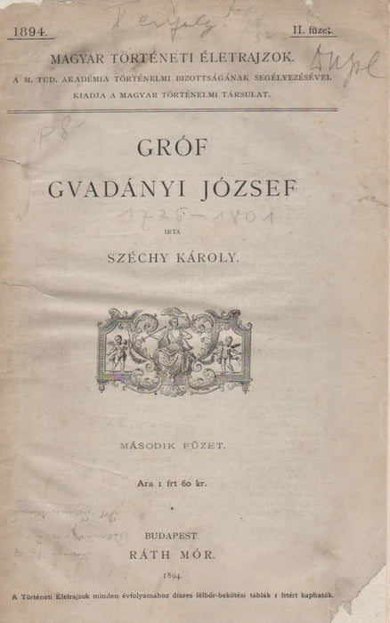 Gróf Gvadányi József 1725 - 1801 - Oskola Antikvárium