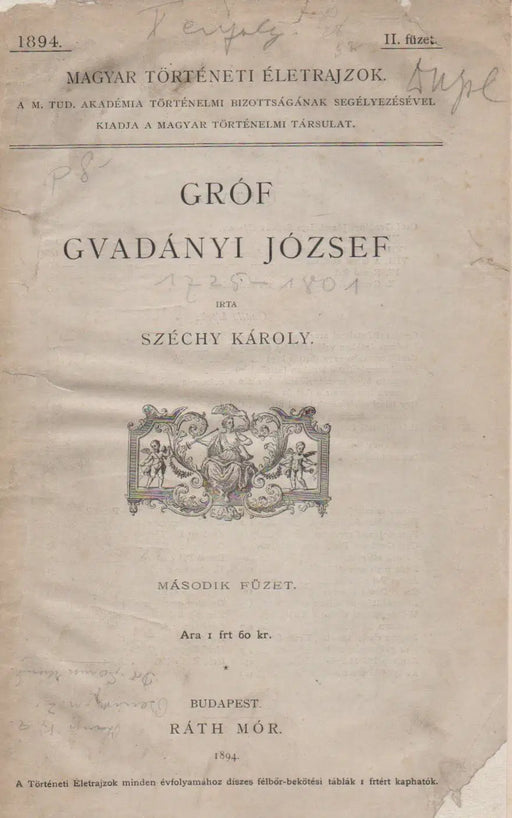 Gróf Gvadányi József 1725 - 1801 - Oskola Antikvárium