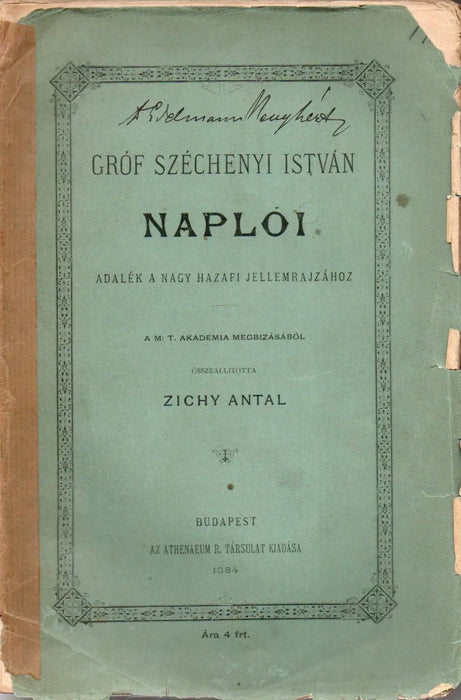 Gróf Széchenyi István naplói - Oskola Antikvárium