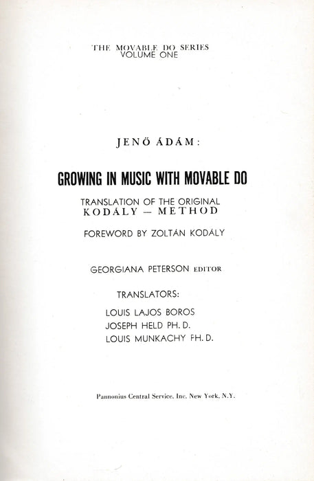 Growing in Music with Movable Do - Oskola Antikvárium