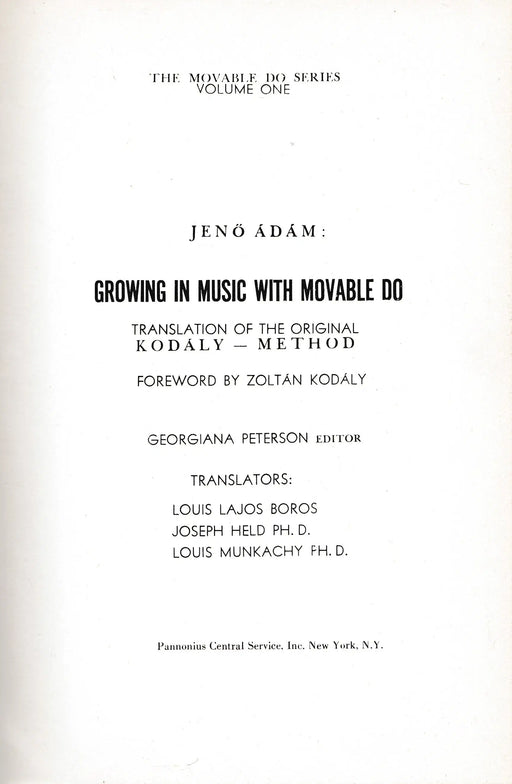 Growing in Music with Movable Do - Oskola Antikvárium