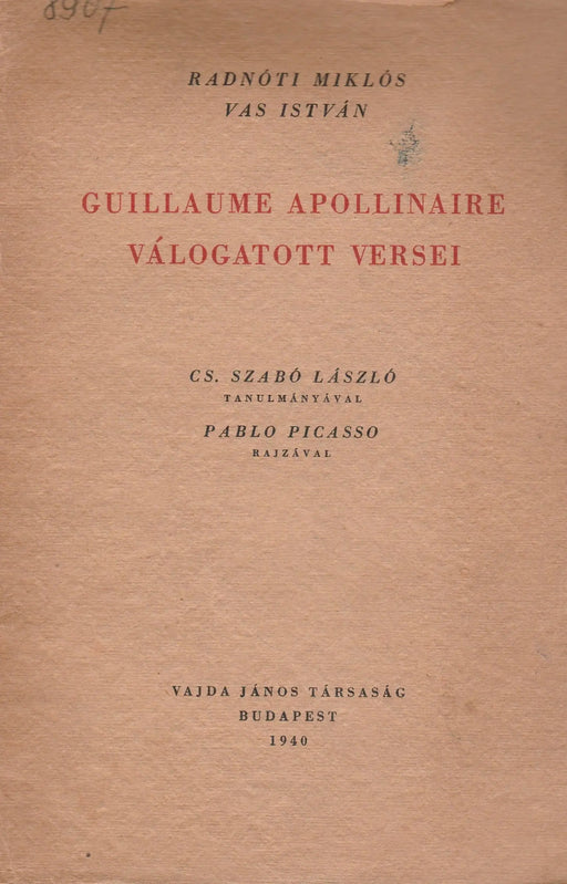 Guillaume Apollinaire válogatott versei - Oskola Antikvárium