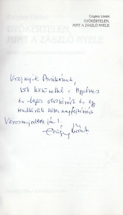 Gyökértelen, mint a zászló nyele - Oskola Antikvárium