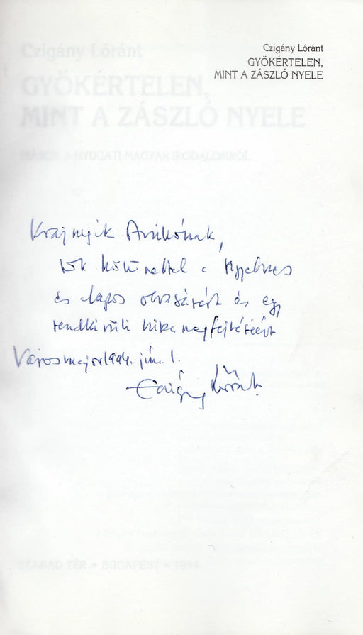 Gyökértelen, mint a zászló nyele - Oskola Antikvárium