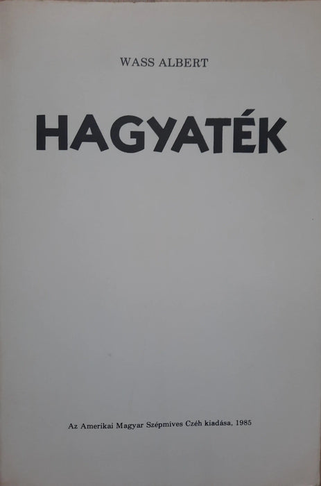 Hagyaték - Oskola Antikvárium