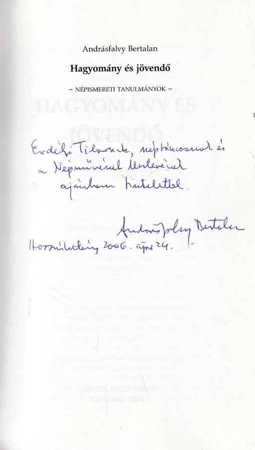 Hagyomány és jövendő - Oskola Antikvárium