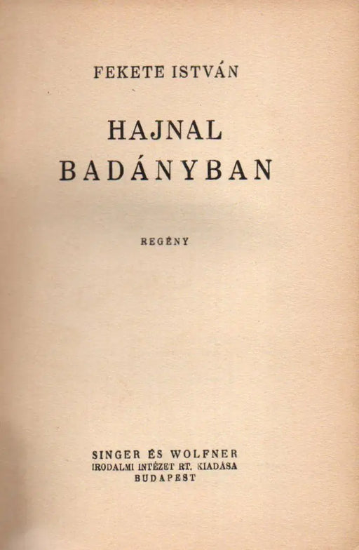 Hajnal Badányban - Oskola Antikvárium