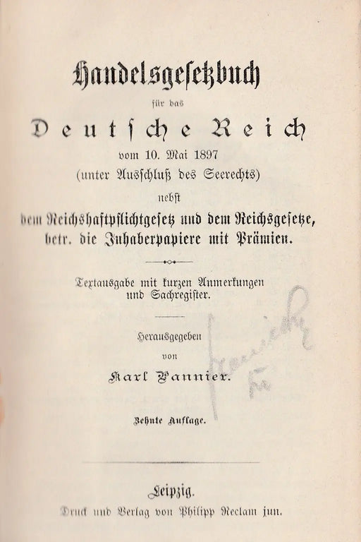 Handelsgesehbuch für das Deutsche Reich - Allgemeine Deutsche Wechselordnung - Konkursordnung für das Deutsche Reich - Oskola Antikvárium