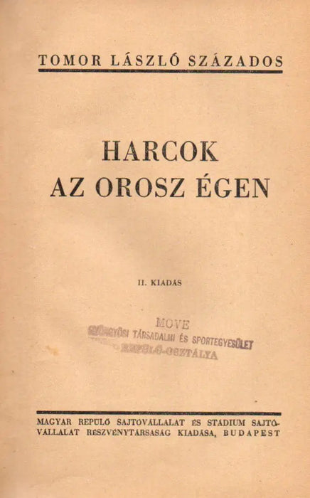 Harcok az orosz égen - Oskola Antikvárium