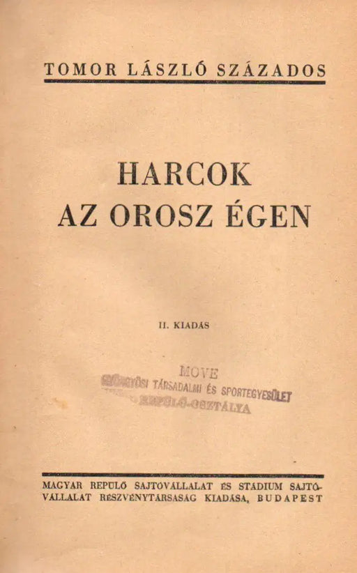 Harcok az orosz égen - Oskola Antikvárium