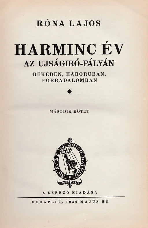 Harminc év az újságíró - pályán II. - Oskola Antikvárium