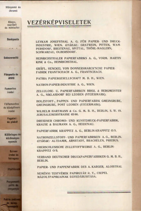 Hartmann Koncern raktárjegyzék és mintagyűjtemény 1934 - Oskola Antikvárium