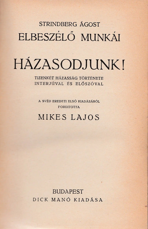 Házasodjunk! - Oskola Antikvárium