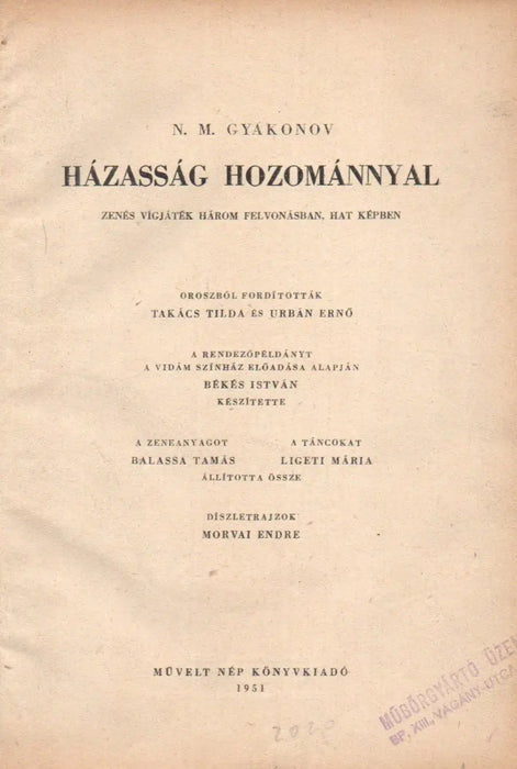 Házasság hozománnyal - Oskola Antikvárium