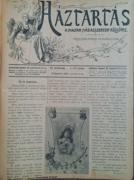 Háztartás - A magyar háziasszonyok közlönye - X - XI. évfolyam 1904 - 1905 - Oskola Antikvárium