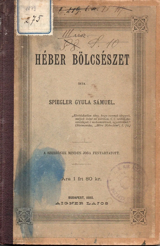 Héber bölcsészet - Oskola Antikvárium