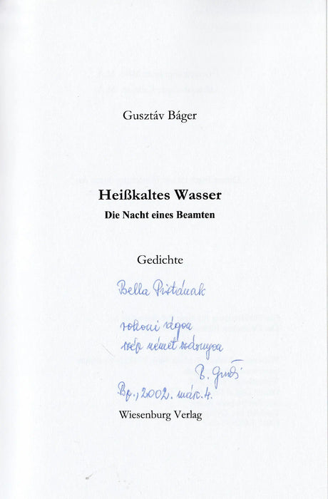 Heißkaltes Wasser - Oskola Antikvárium
