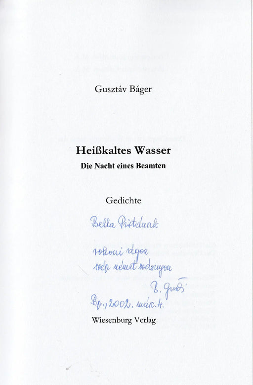 Heißkaltes Wasser - Oskola Antikvárium