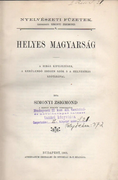 Helyes magyarság - Oskola Antikvárium