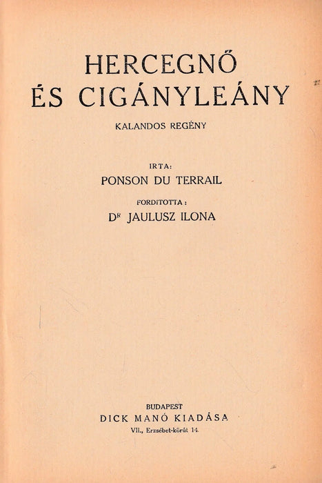 Hercegnő és cigányleány - Oskola Antikvárium