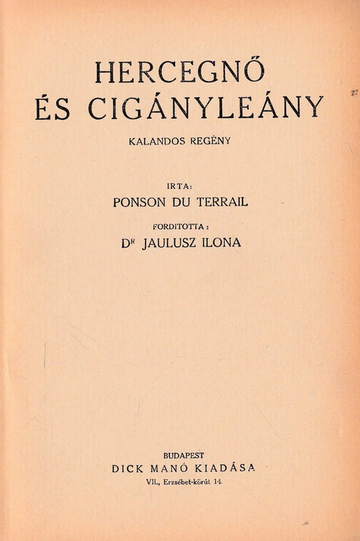 Hercegnő és cigányleány - Oskola Antikvárium