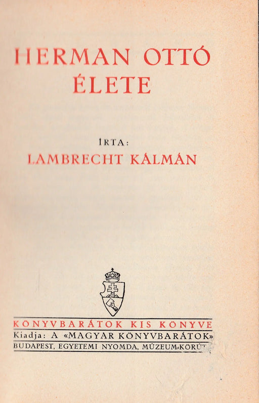 Herman Ottó élete - Oskola Antikvárium