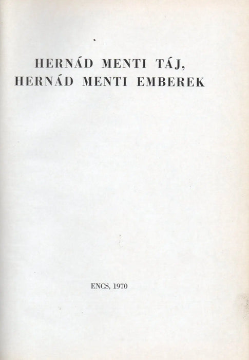 Hernád menti táj, Hernád menti emberek - Oskola Antikvárium