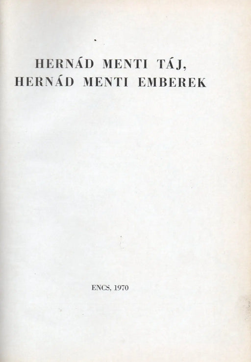 Hernád menti táj, Hernád menti emberek - Oskola Antikvárium