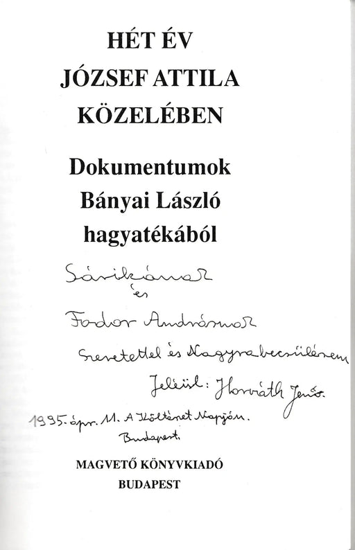 Hét év József Attila közelében - Oskola Antikvárium