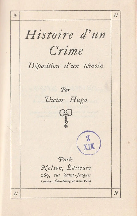Histoire d'un Crime - Oskola Antikvárium