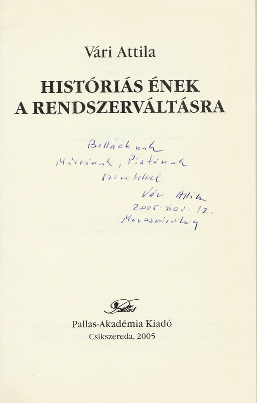 Históriás ének a rendszerváltásra - Oskola Antikvárium