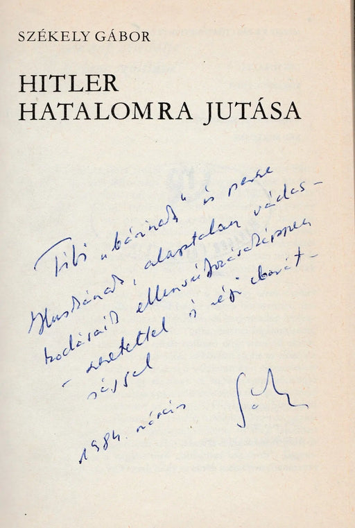 Hitler hatalomra jutása - Oskola Antikvárium