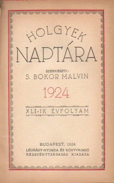 Hölgyek naptára 1924 - Oskola Antikvárium