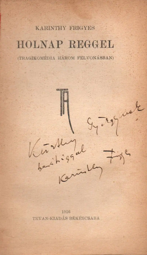 Holnap reggel - Oskola Antikvárium