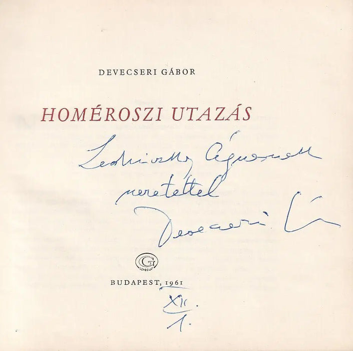 Homéroszi utazás - Oskola Antikvárium