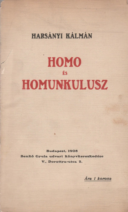 Homo és homunkulusz - Oskola Antikvárium