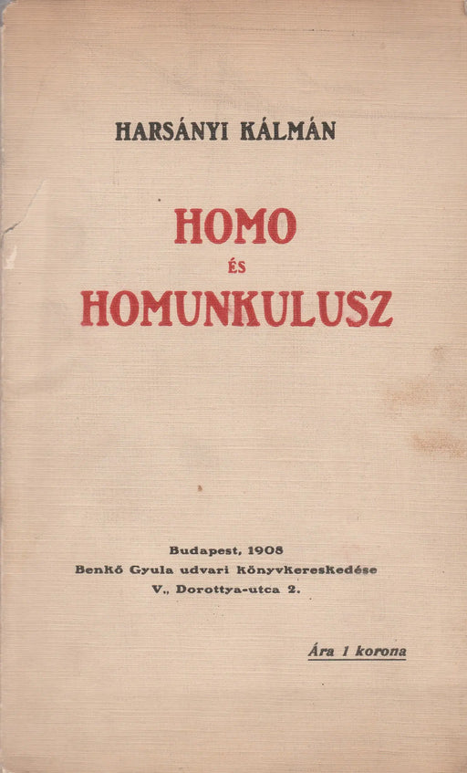 Homo és homunkulusz - Oskola Antikvárium