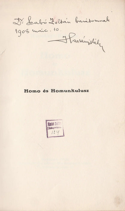 Homo és homunkulusz - Oskola Antikvárium