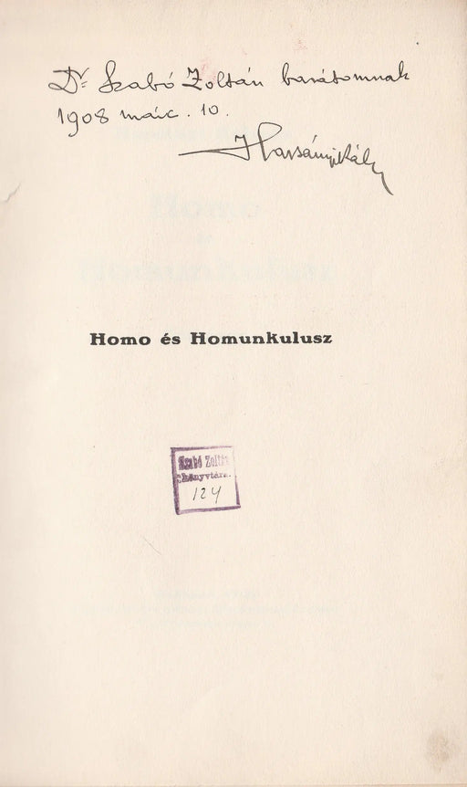 Homo és homunkulusz - Oskola Antikvárium