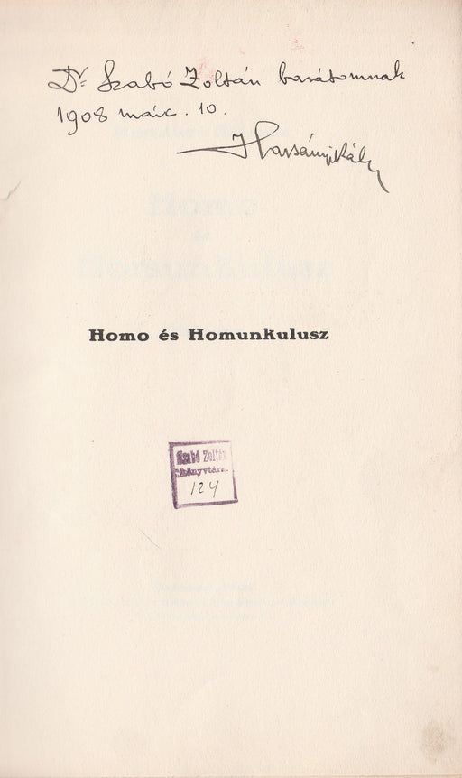 Homo és homunkulusz - Oskola Antikvárium