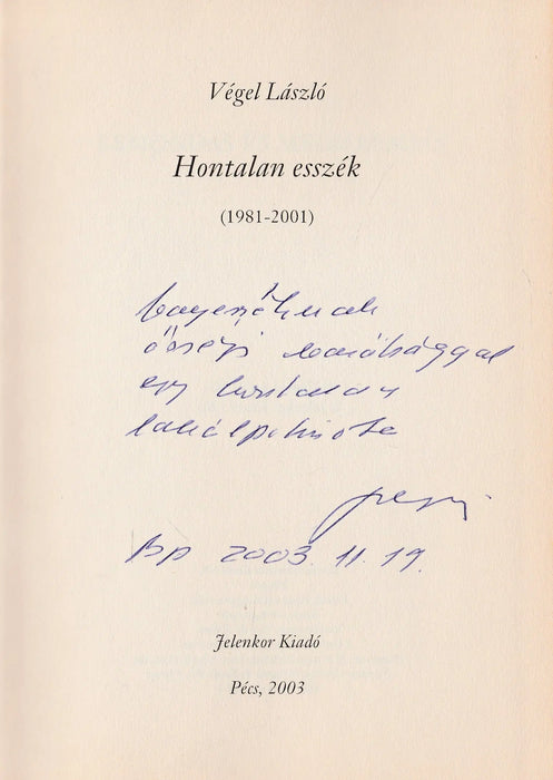 Hontalan esszék - Oskola Antikvárium