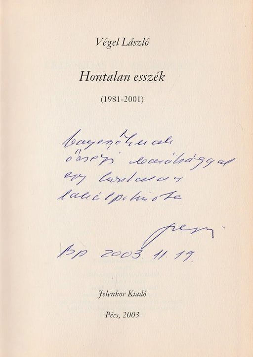 Hontalan esszék - Oskola Antikvárium
