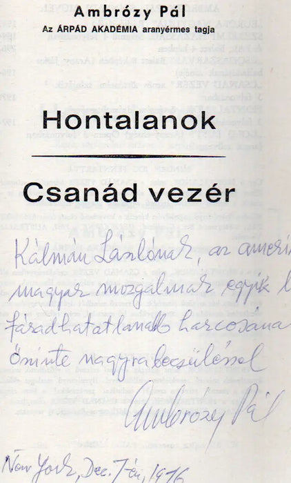 Hontalanok - Csanád vezér - Oskola Antikvárium