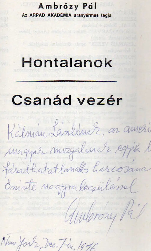 Hontalanok - Csanád vezér - Oskola Antikvárium