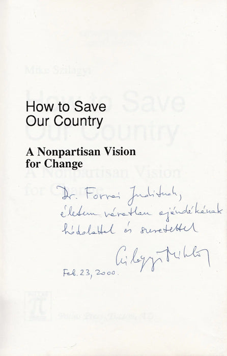 How to Save Our Country - Oskola Antikvárium